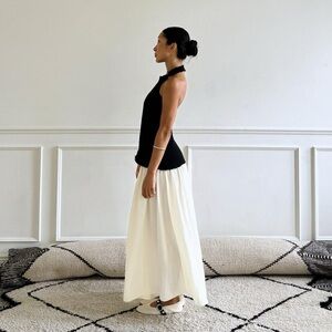 Zara Black and White Sleeveless Maxi Dress